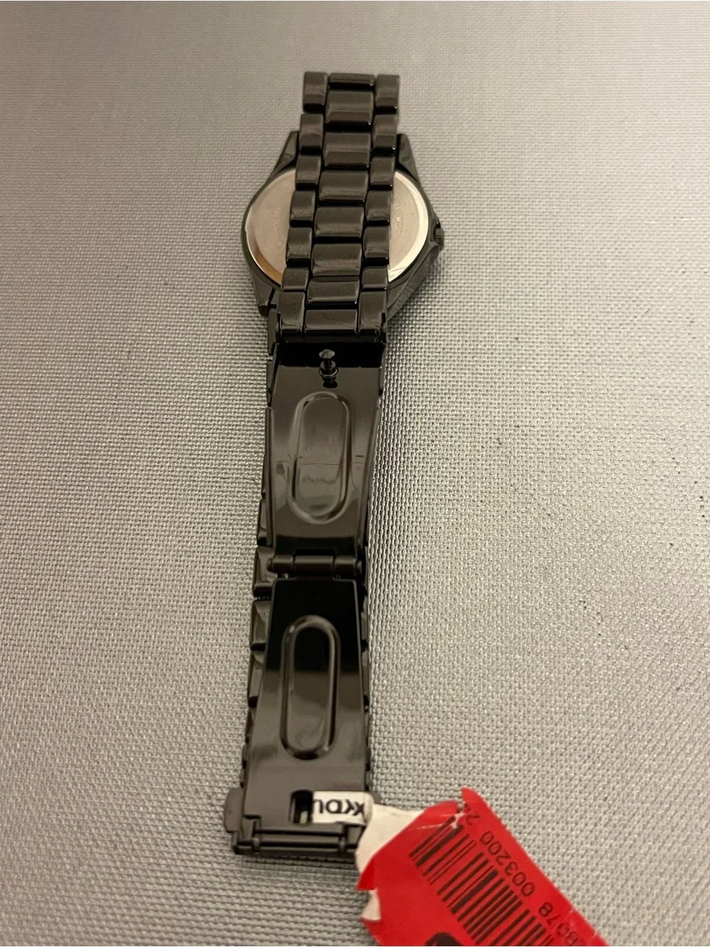 Anne Klein Women’s Black Dial Black-Trim Band Watch AK/1899 New w/Box & Manual